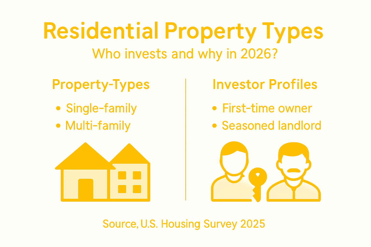 Infographic comparing property types and investor profiles