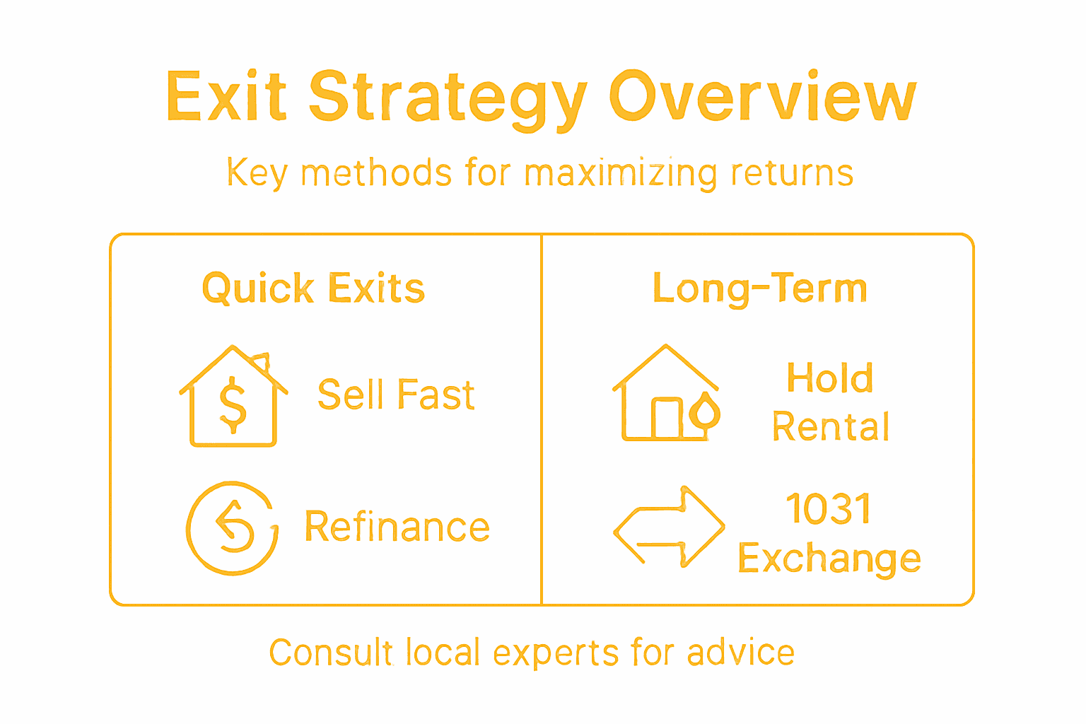 Infographic showing exit strategy options