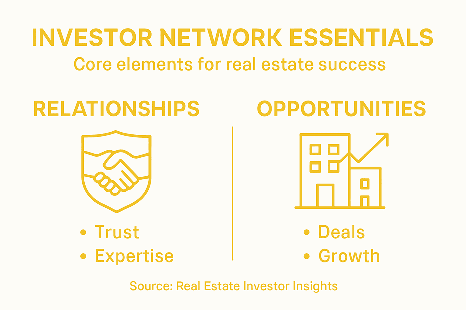 Infographic showing investor network essentials