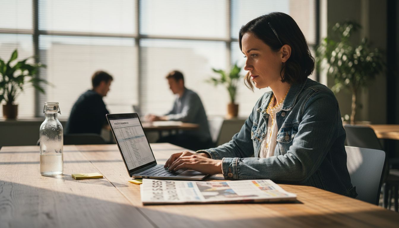 Investor studying property data at desk