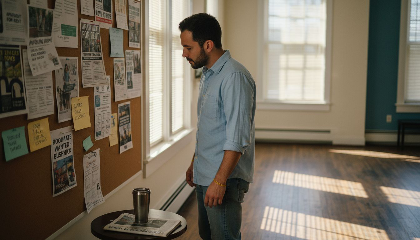 Investor reviewing community noticeboard for advice