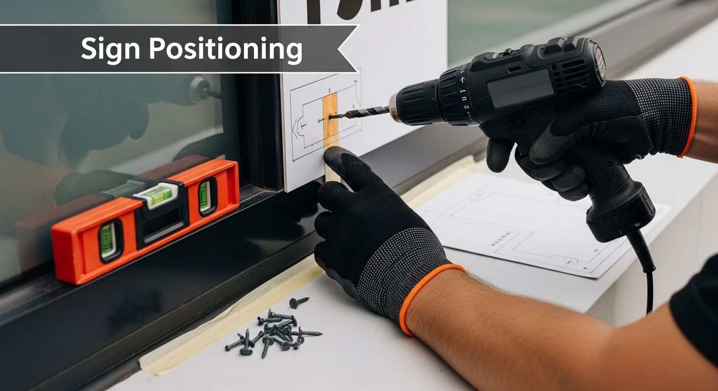 drilling mounting wall sign