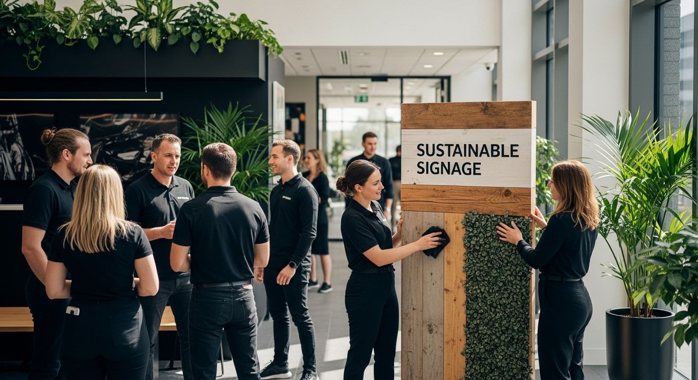 sustainable signage office environment