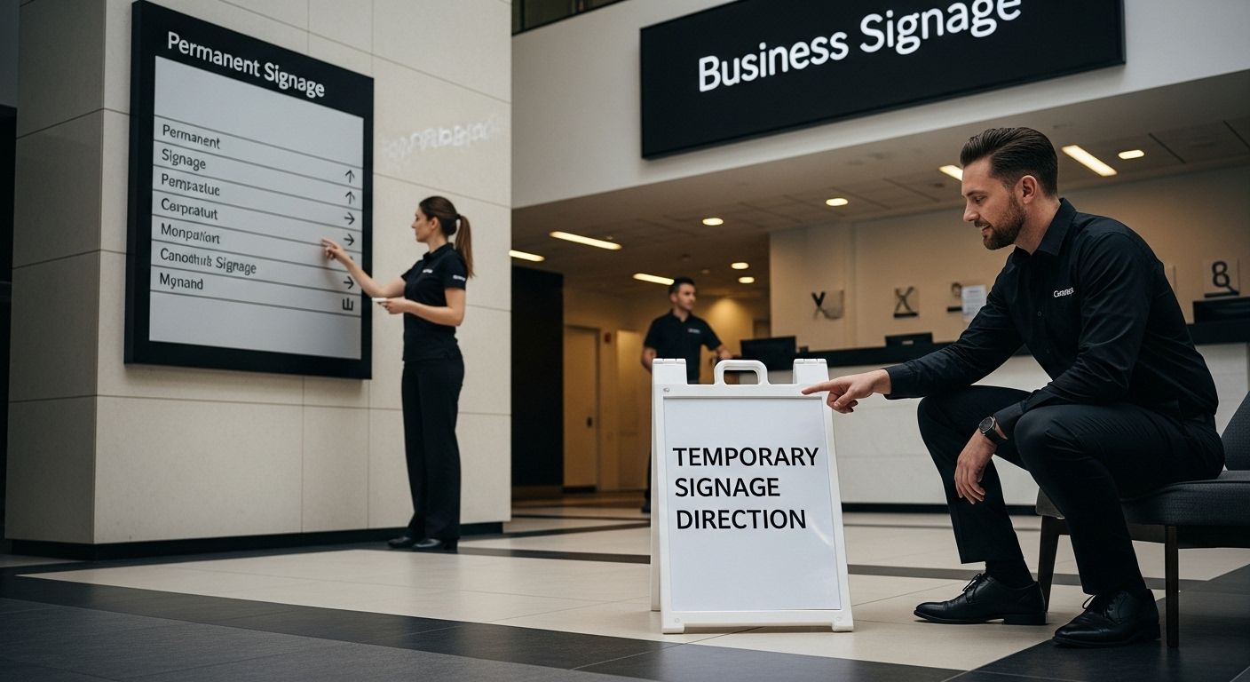 office business signage comparison