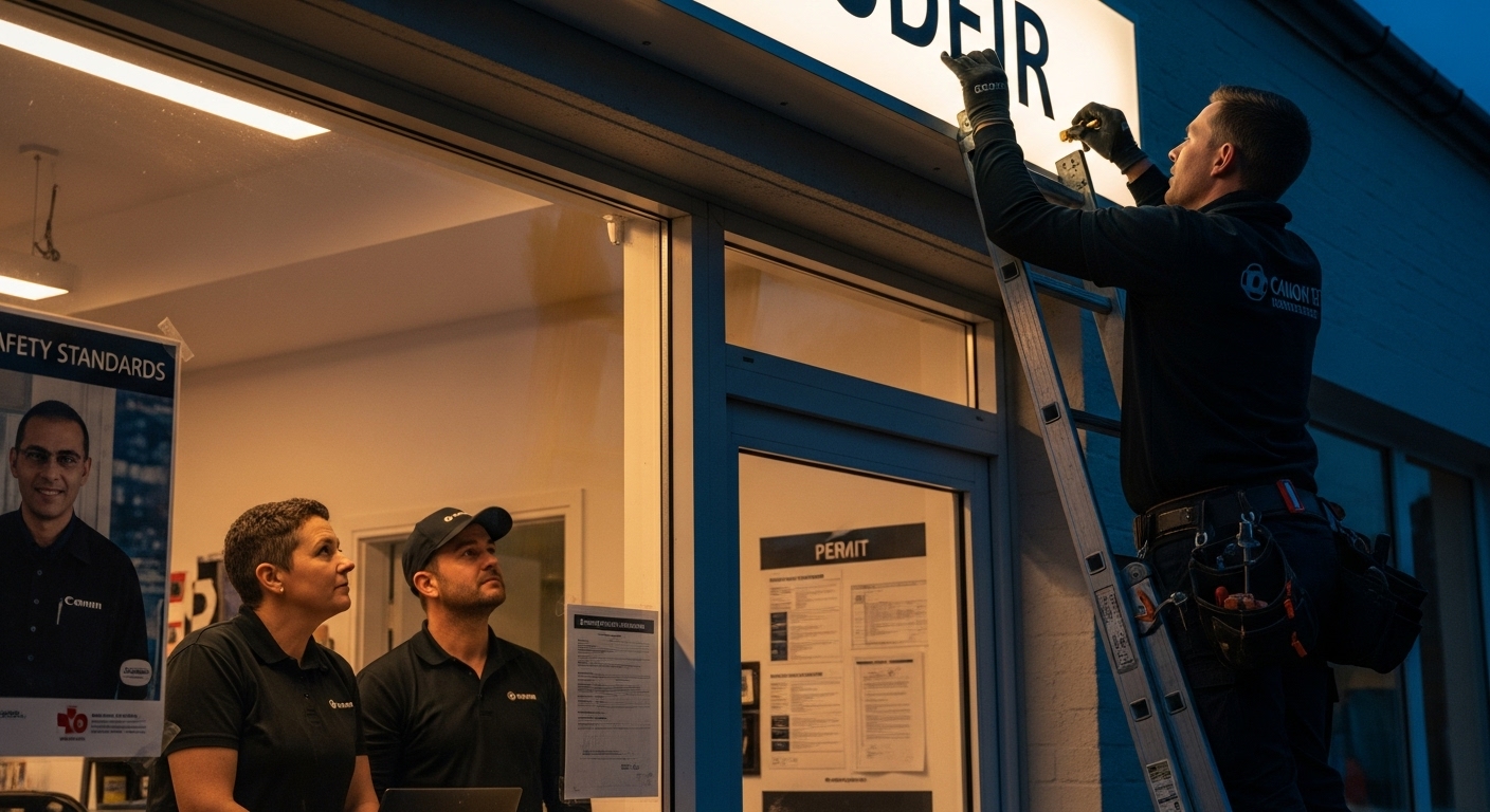 shop sign installation permit