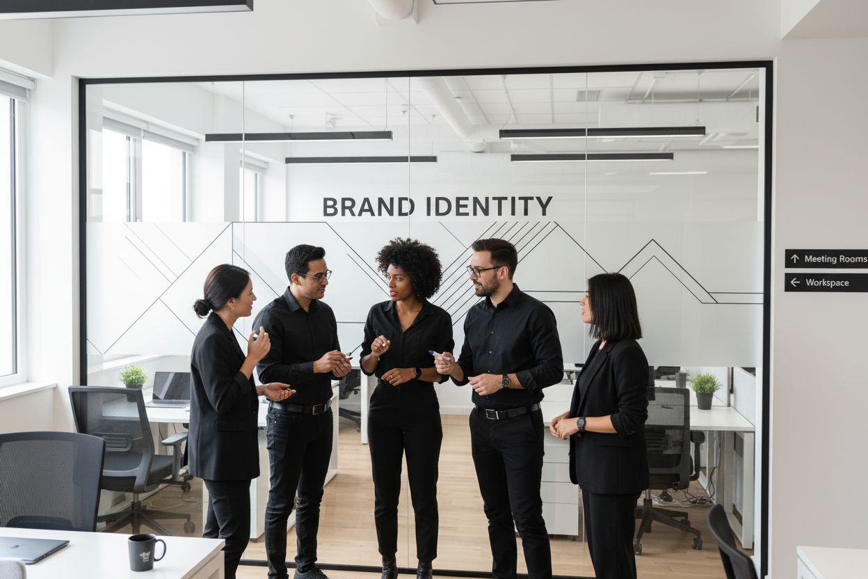 office brand identity signage