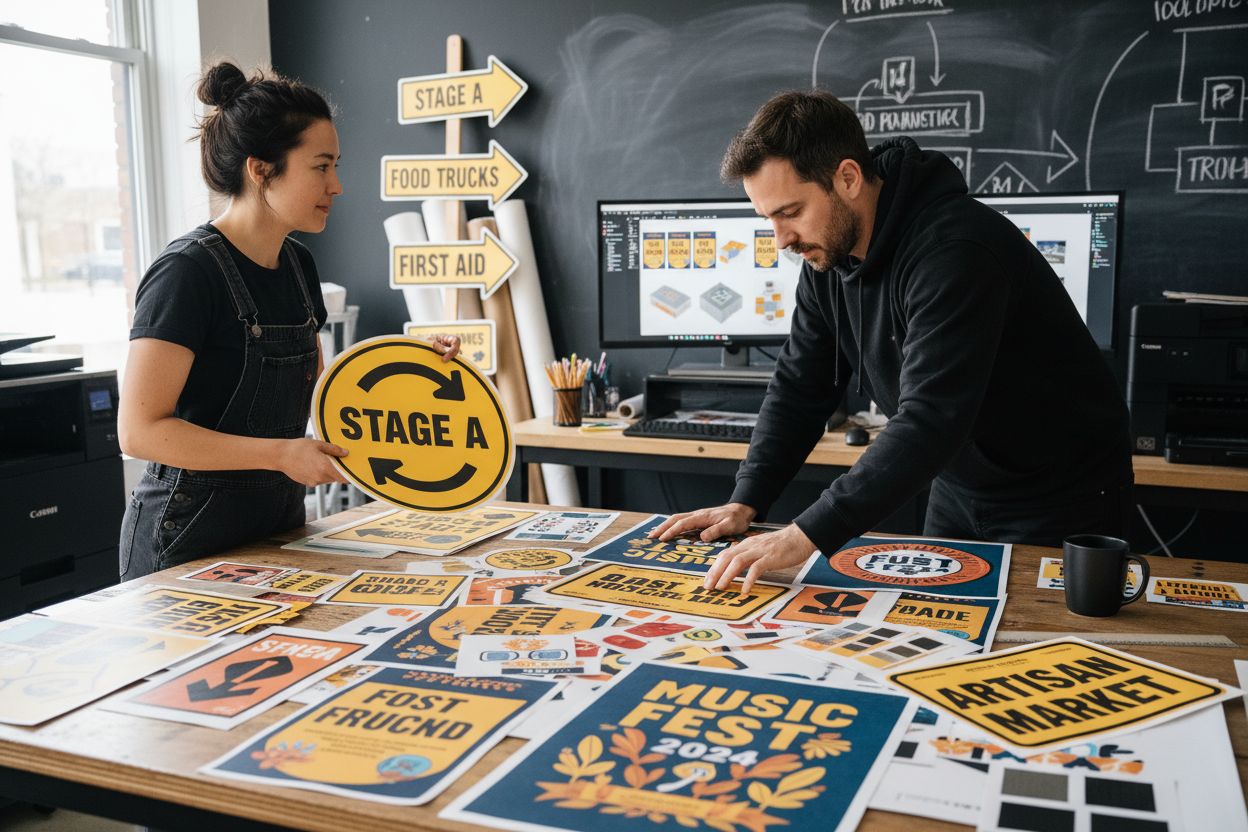 Process And Routine Signage Signage for Festivals: Complete Guide for Organisers – PromoSigns