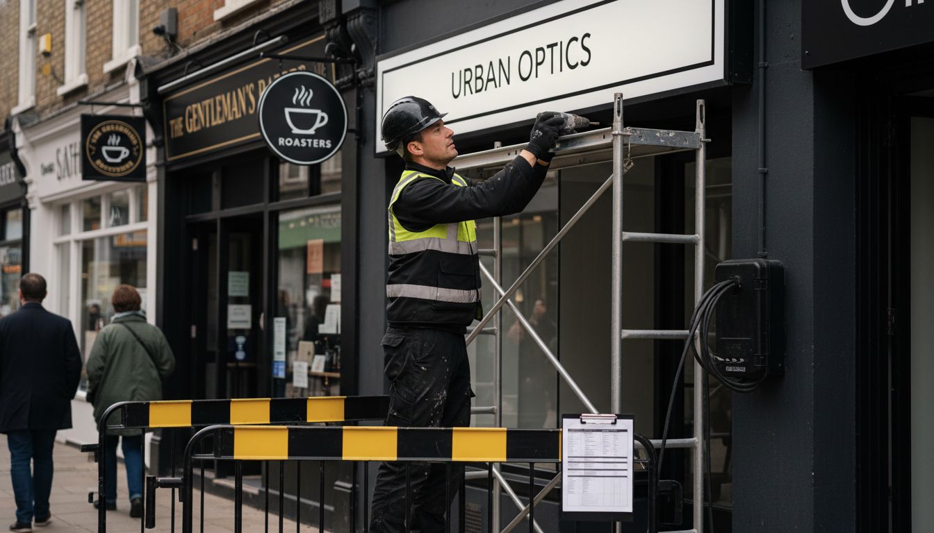 illuminated sign installation