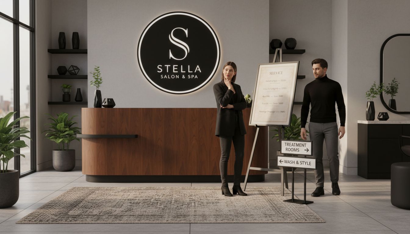 interior salon signage