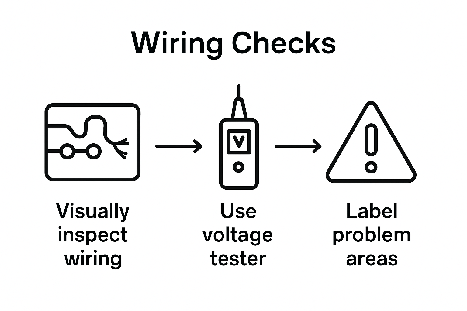 Infographic of wiring checks for illuminated signs