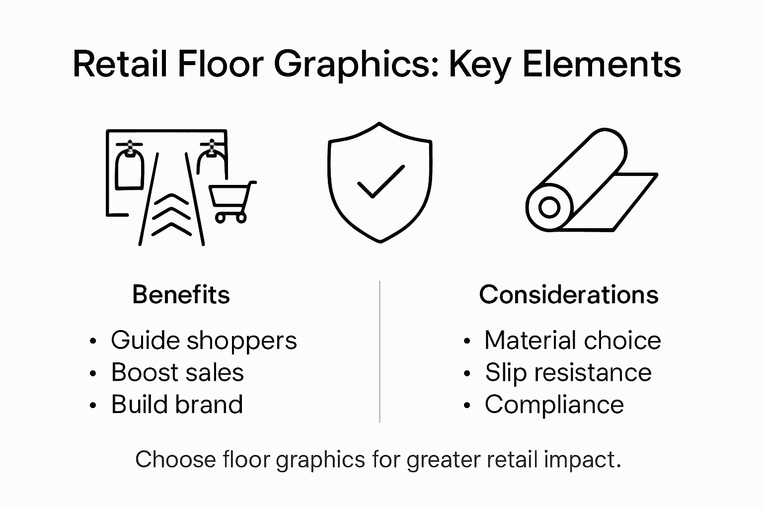Infographic showing retail floor graphics key points