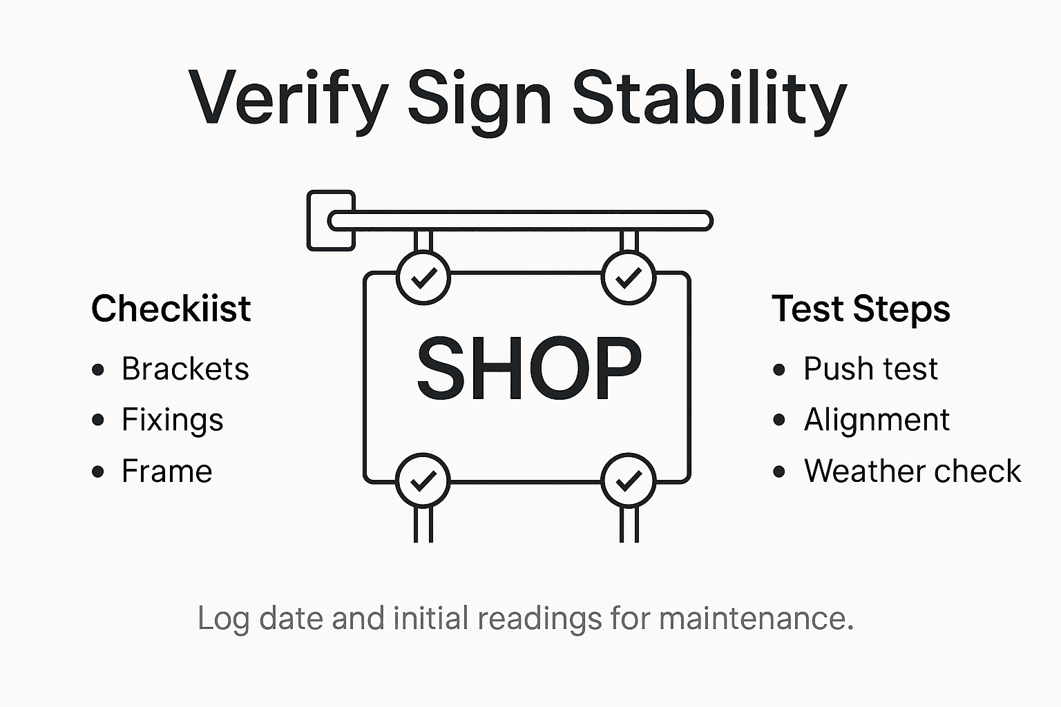 Infographic showing how to verify sign stability