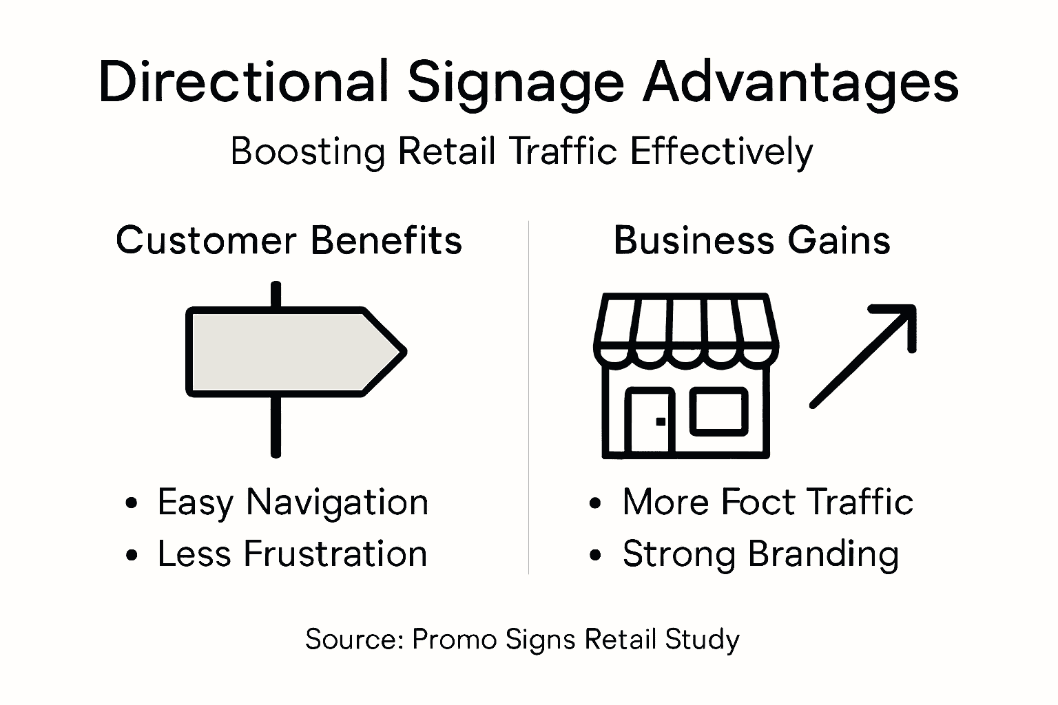 Infographic showing signage benefits for retail