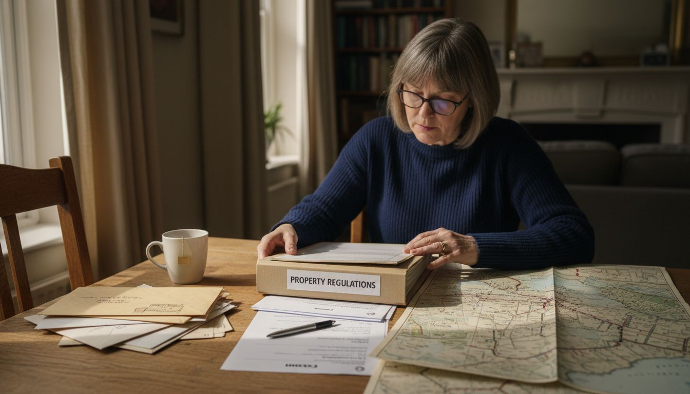 Woman reviewing heritage building documentation