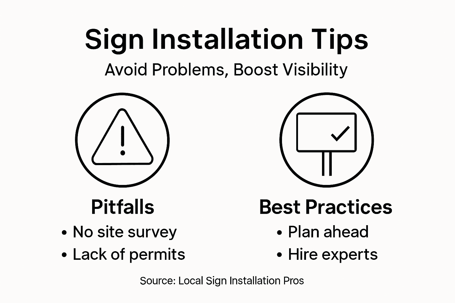 Infographic about sign installation tips