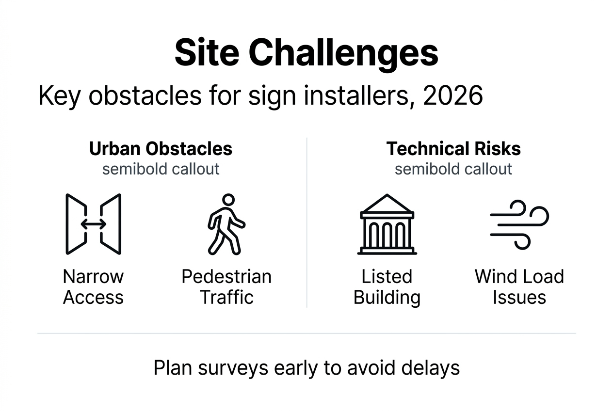 Infographic of common sign installation site issues