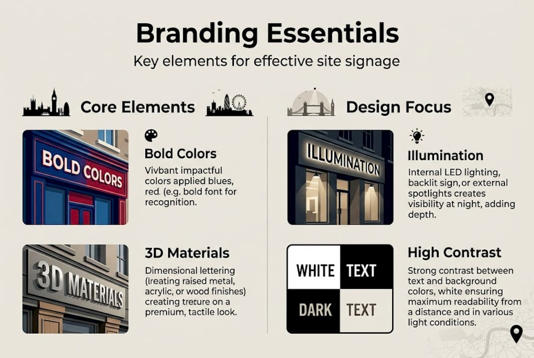 Infographic site branding essentials main elements