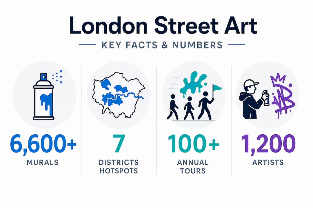 Infographic showing London street art facts
