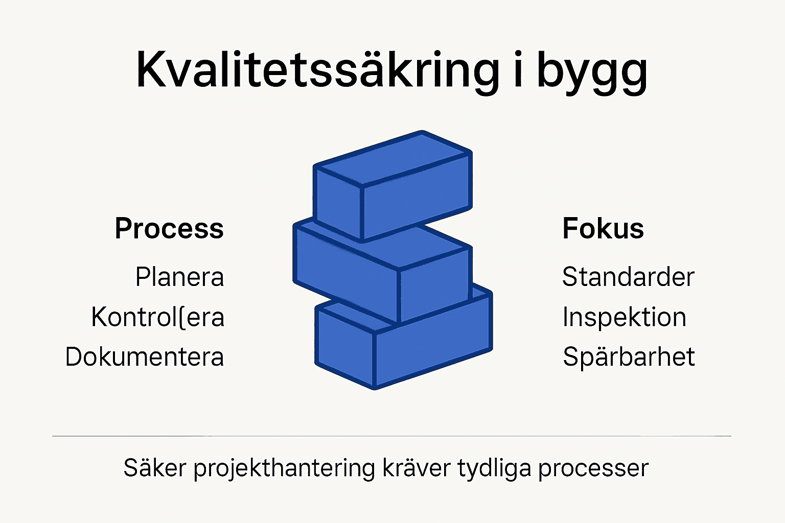 Infografik: Så säkerställer vi kvalitet i byggprocessen – viktiga fokusområden
