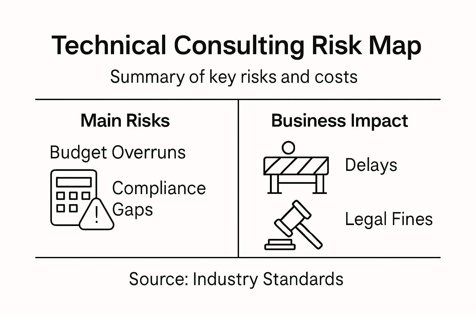 Infographic of consulting risks and impacts