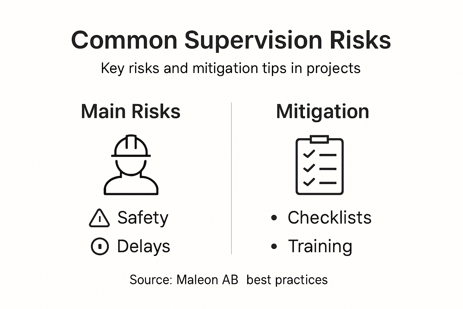 Infographic summarizing main risks and mitigation