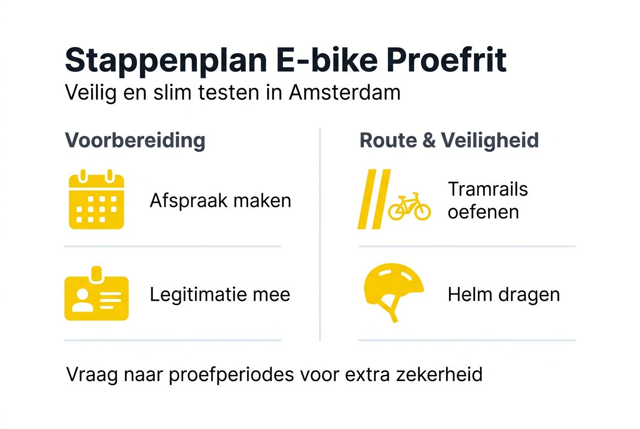 Infographic: zo plan je een e-bike proefrit in Amsterdam stap voor stap