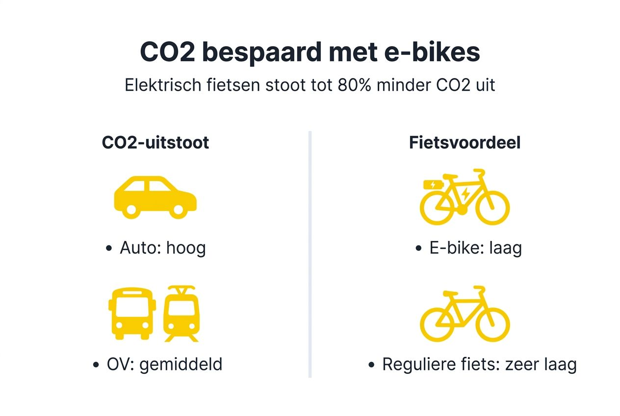 Infographic: Hoeveel CO2 kun je besparen met een elektrische fiets?