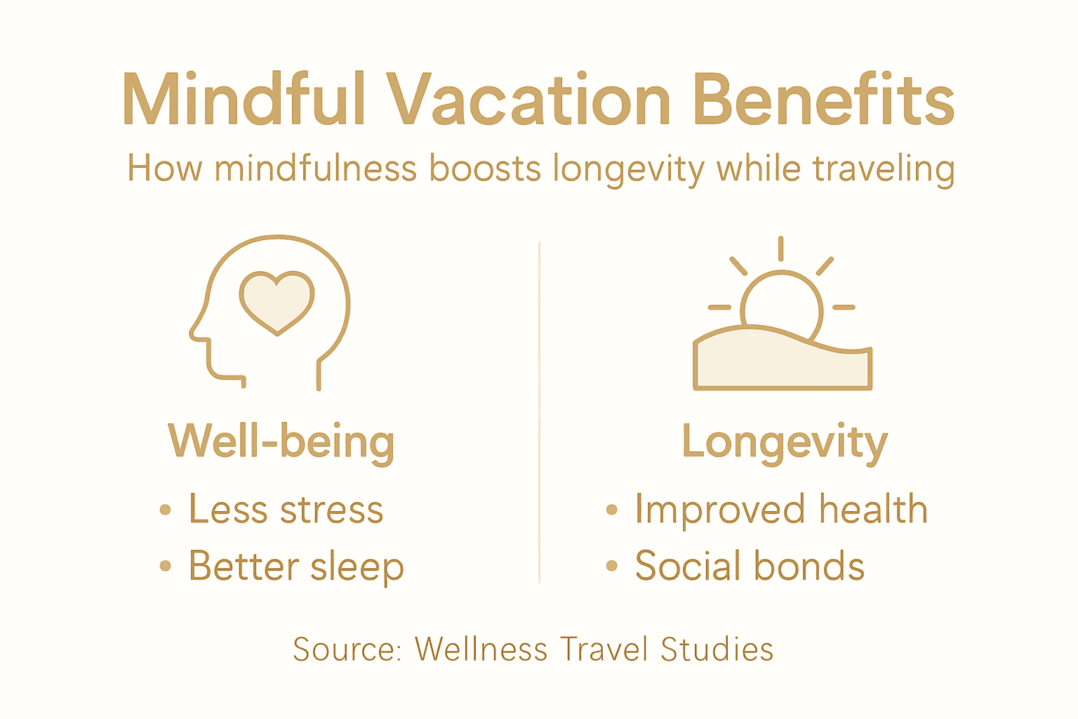 Infographic showing mindful travel longevity benefits