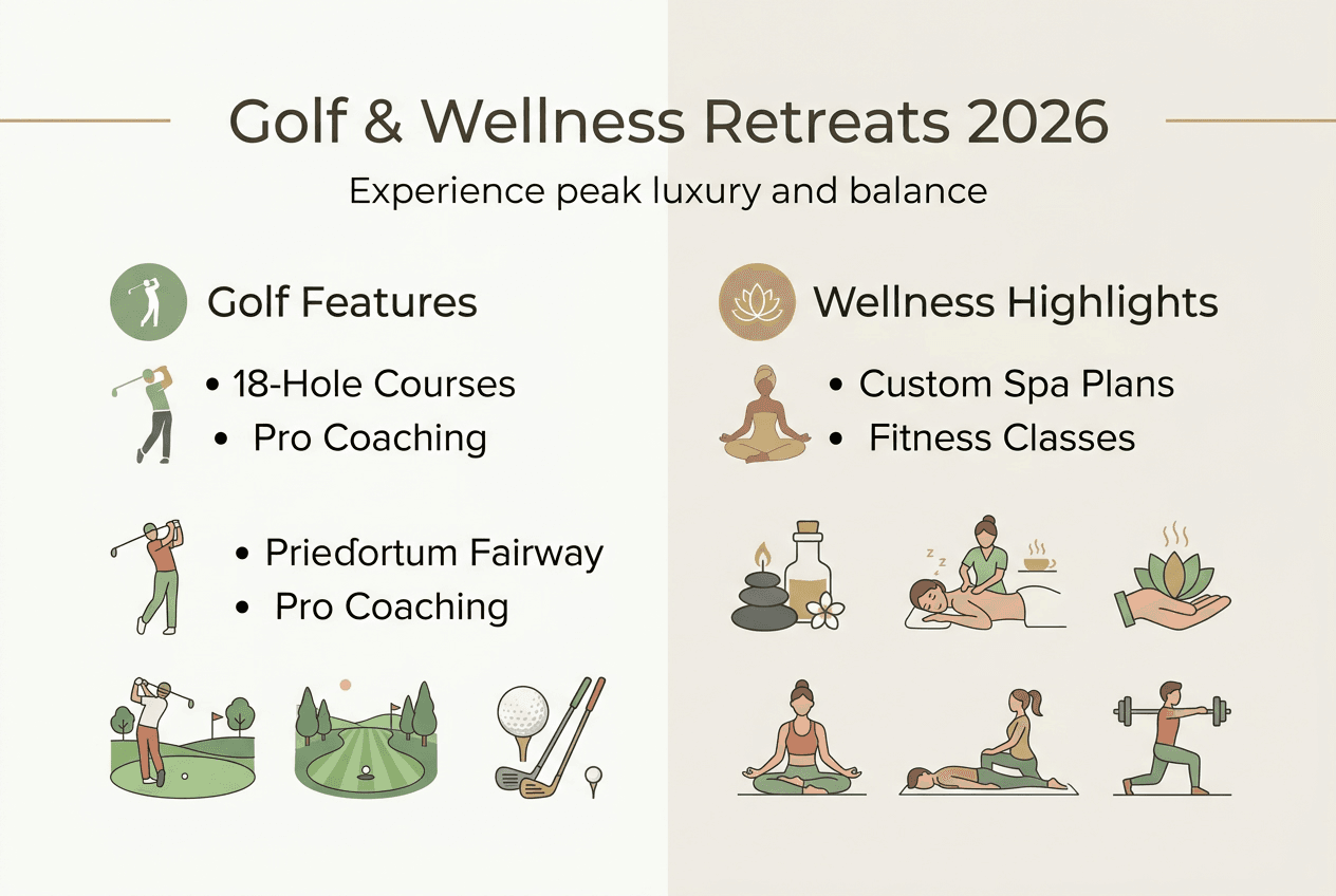 Infografika: Poudarki golfskega in wellness umika