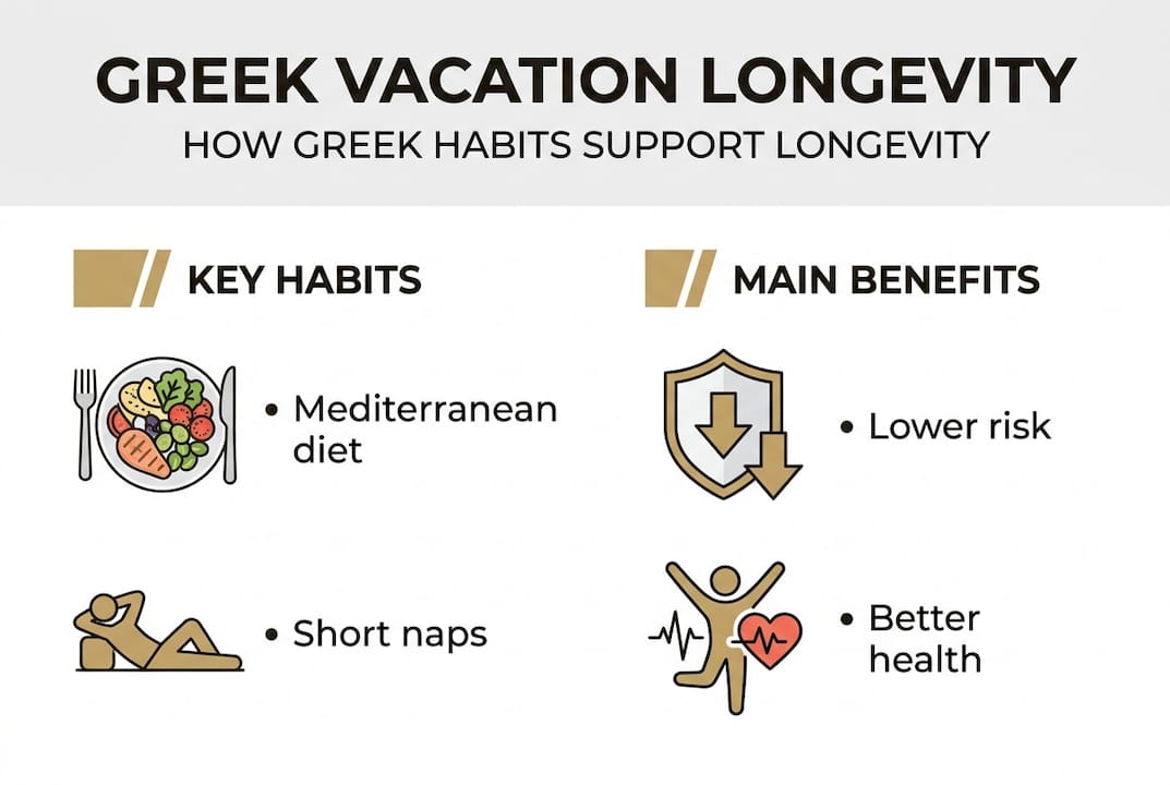 Greek habits and health benefit infographic
