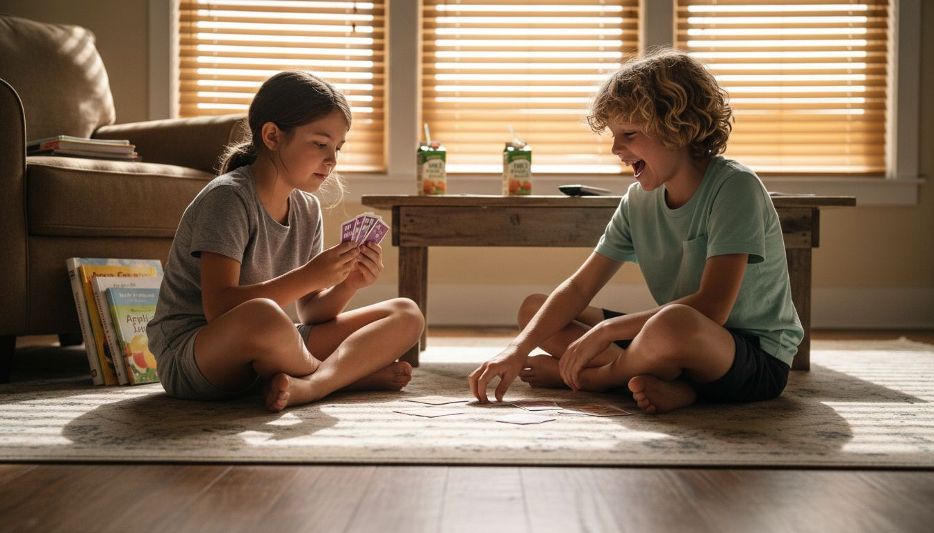 Children playing physical card game
