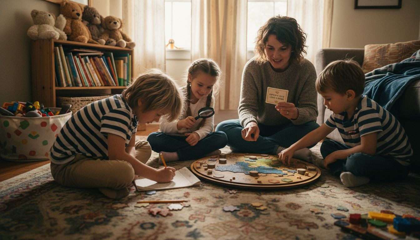 Children and adult learning together through board game