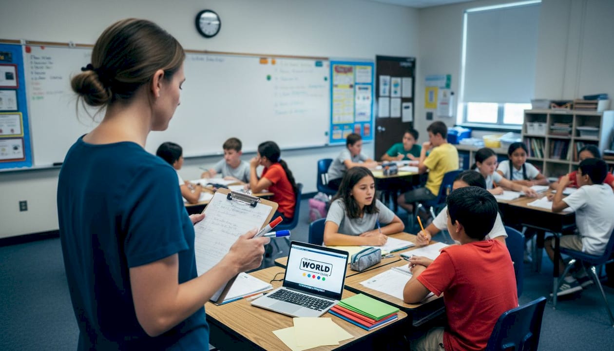 Teacher monitoring student group challenge progress