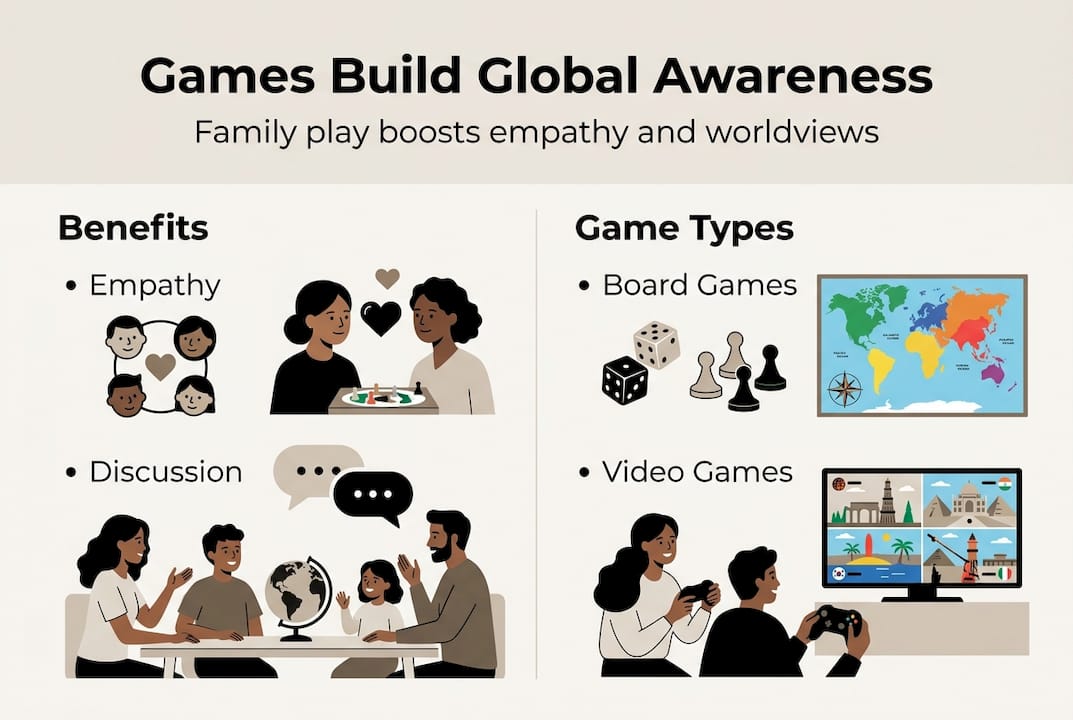 Infographic summarizing games and global awareness