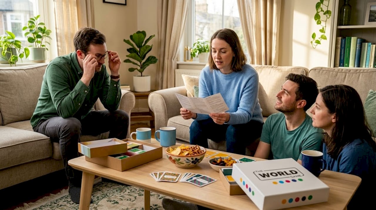 Group reading instructions for party game
