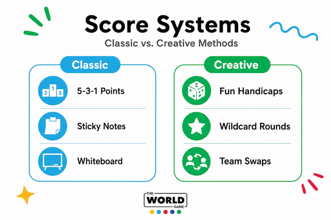 Infographic comparing classic and creative game scoring