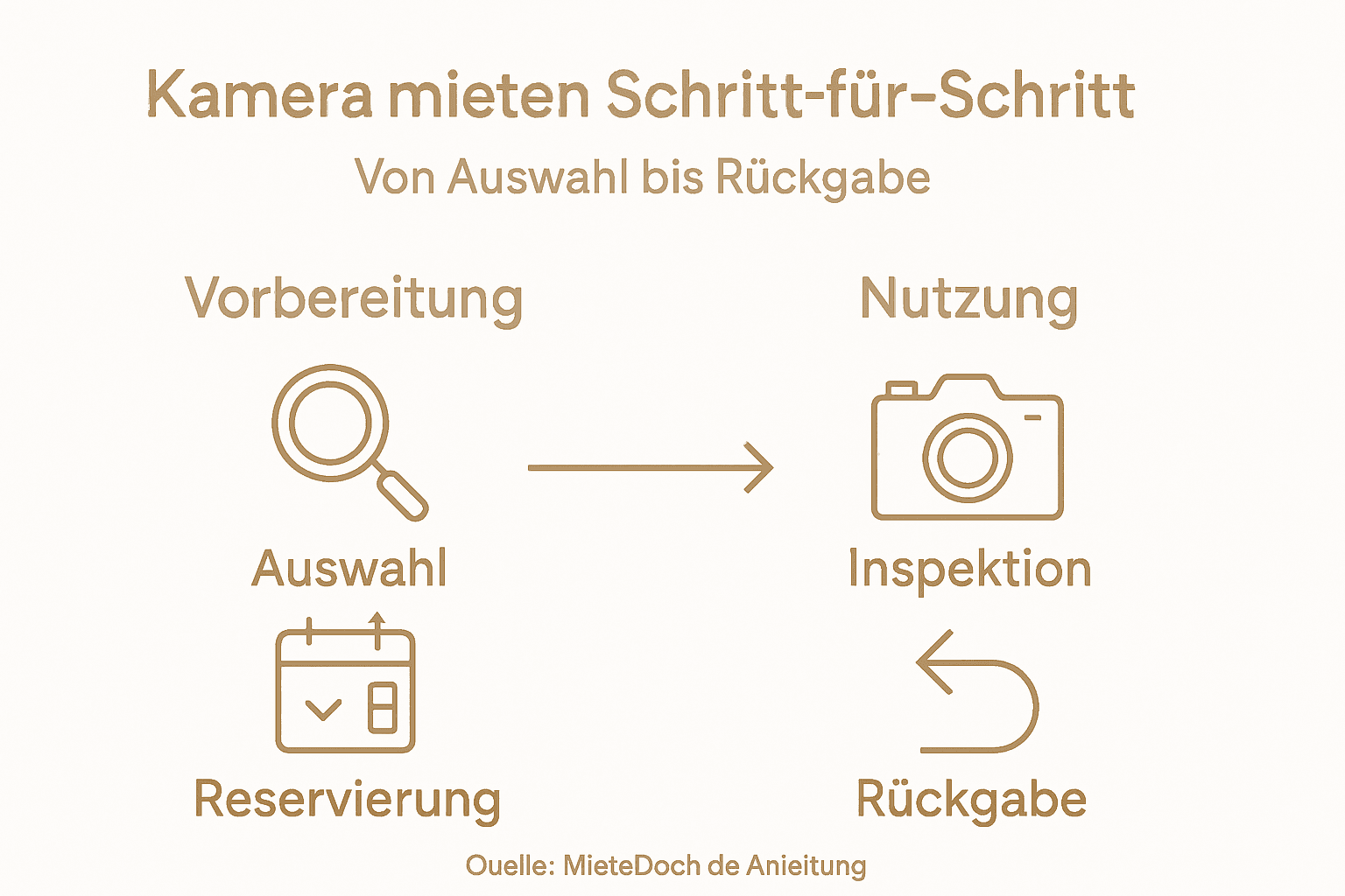 Infografik: So einfach funktioniert das Ausleihen einer Kamera – alle Schritte im Überblick
