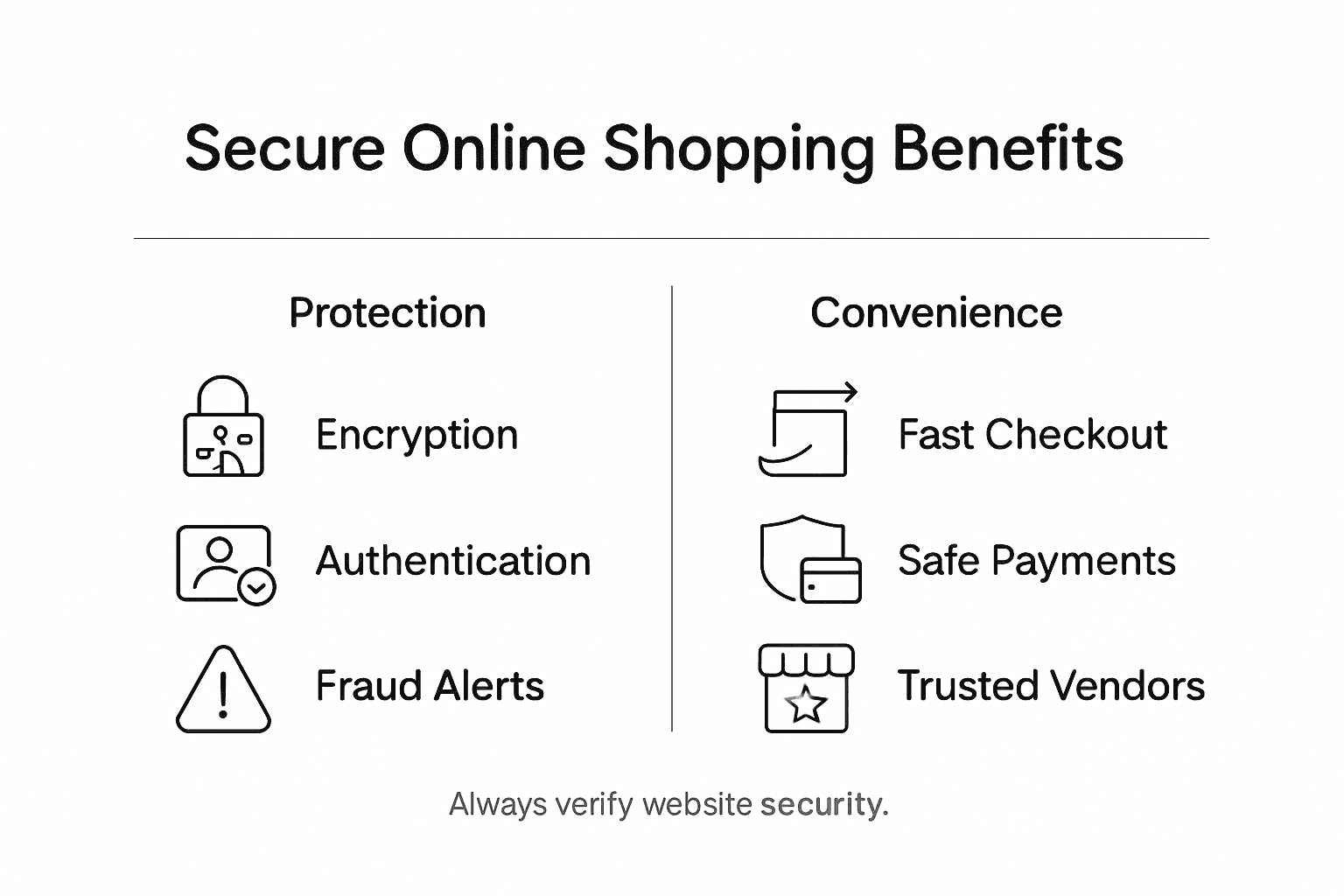 Infographic of secure shopping benefits and protections