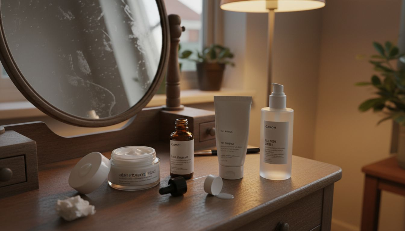 Une sélection de crèmes hydratantes trône sur ma coiffeuse.