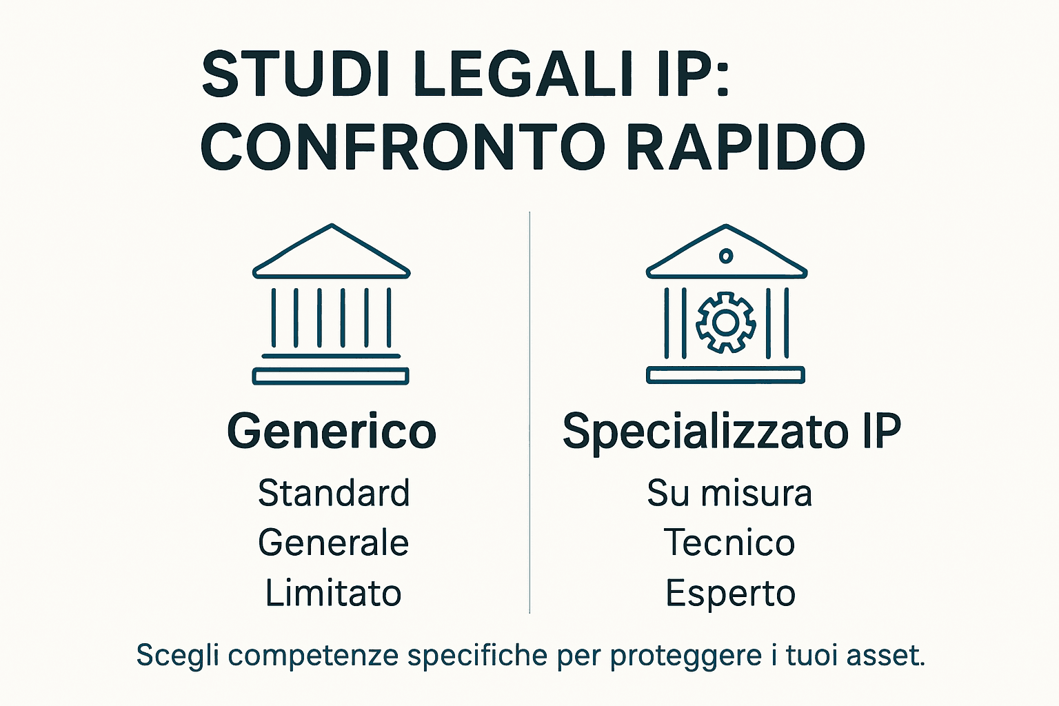 Infografica comparativa sugli studi legali specializzati in proprietà intellettuale
