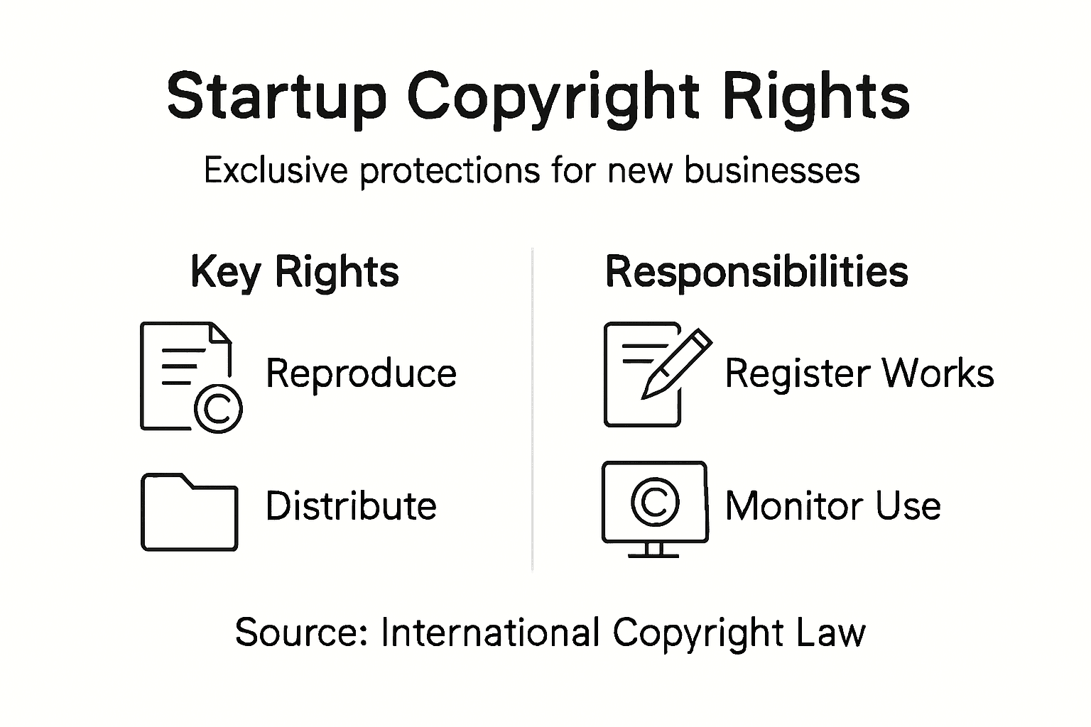 Infographic of startup copyright rights and duties