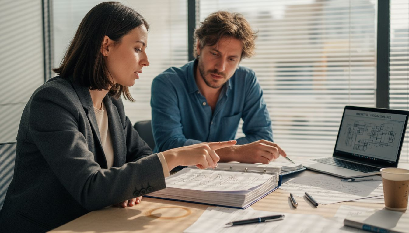 Inventori che discutono sulle diverse tipologie di brevetti, confrontando documenti e carte tecniche.