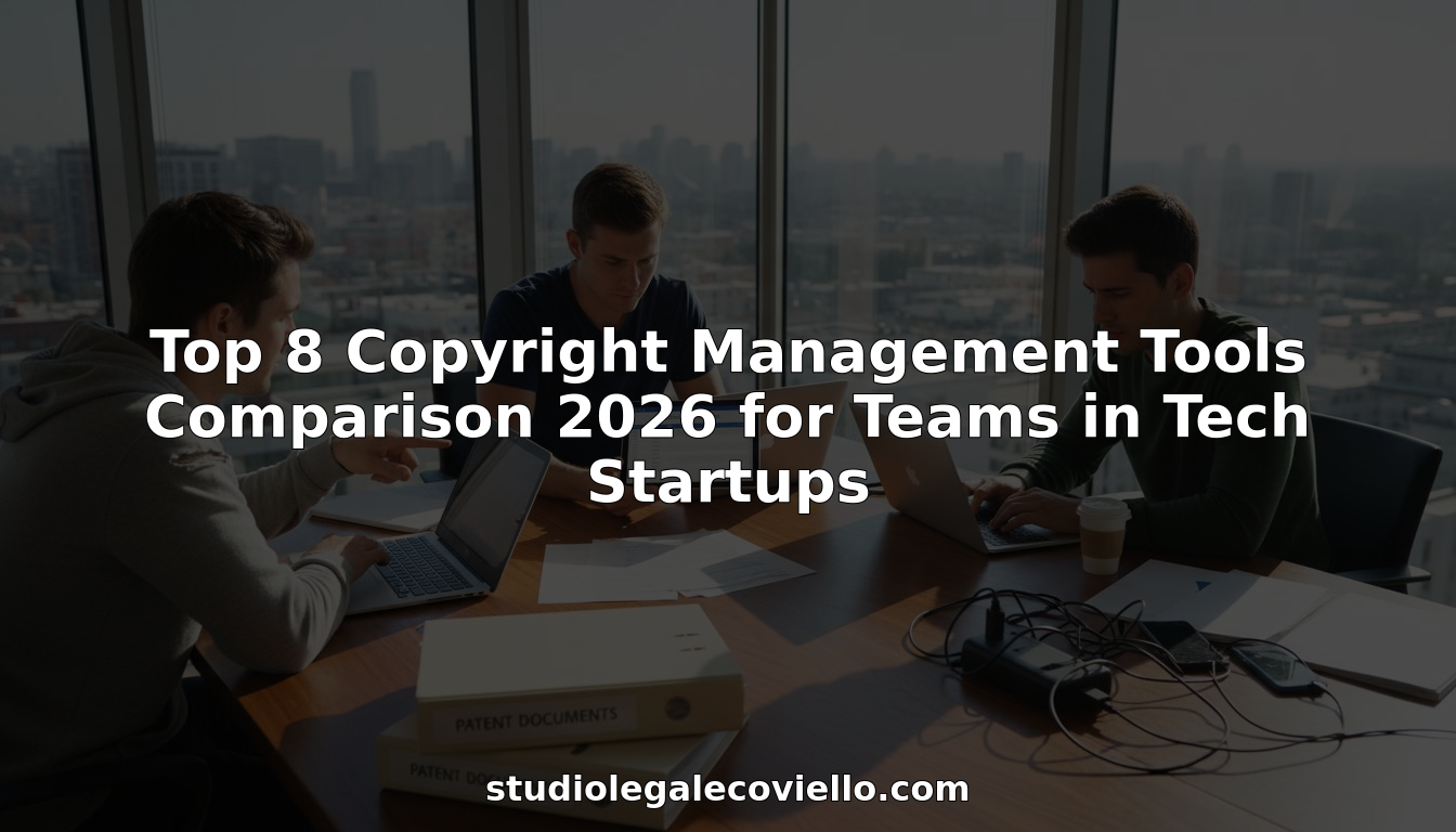 Tech team reviewing copyright management tools