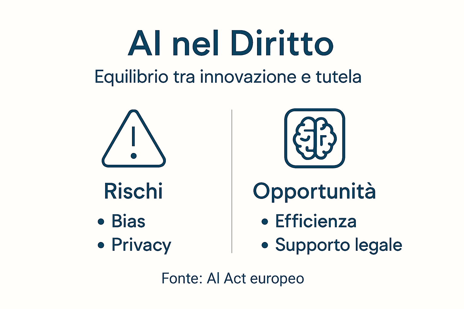 Infografica: il nuovo regolamento europeo sull’Intelligenza Artificiale – rischi, vantaggi e impatti giuridici