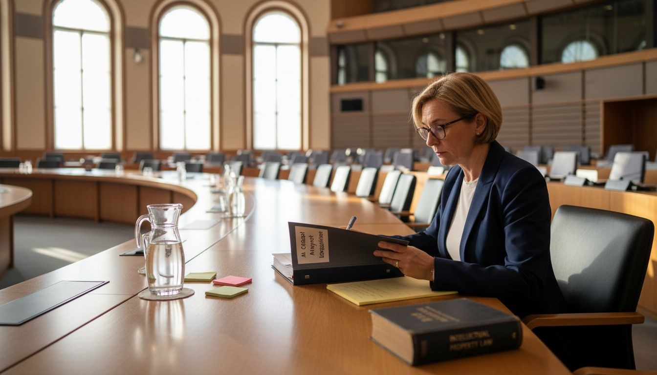 Policymaker analyzing EU AI copyright laws