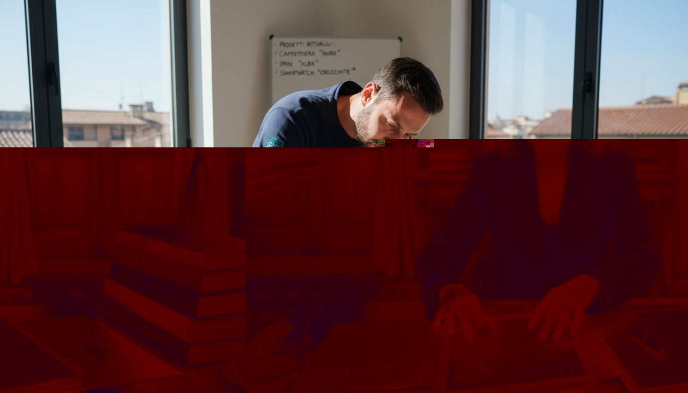 Un avvocato alle prese con la gestione delle pratiche per la registrazione di un design.