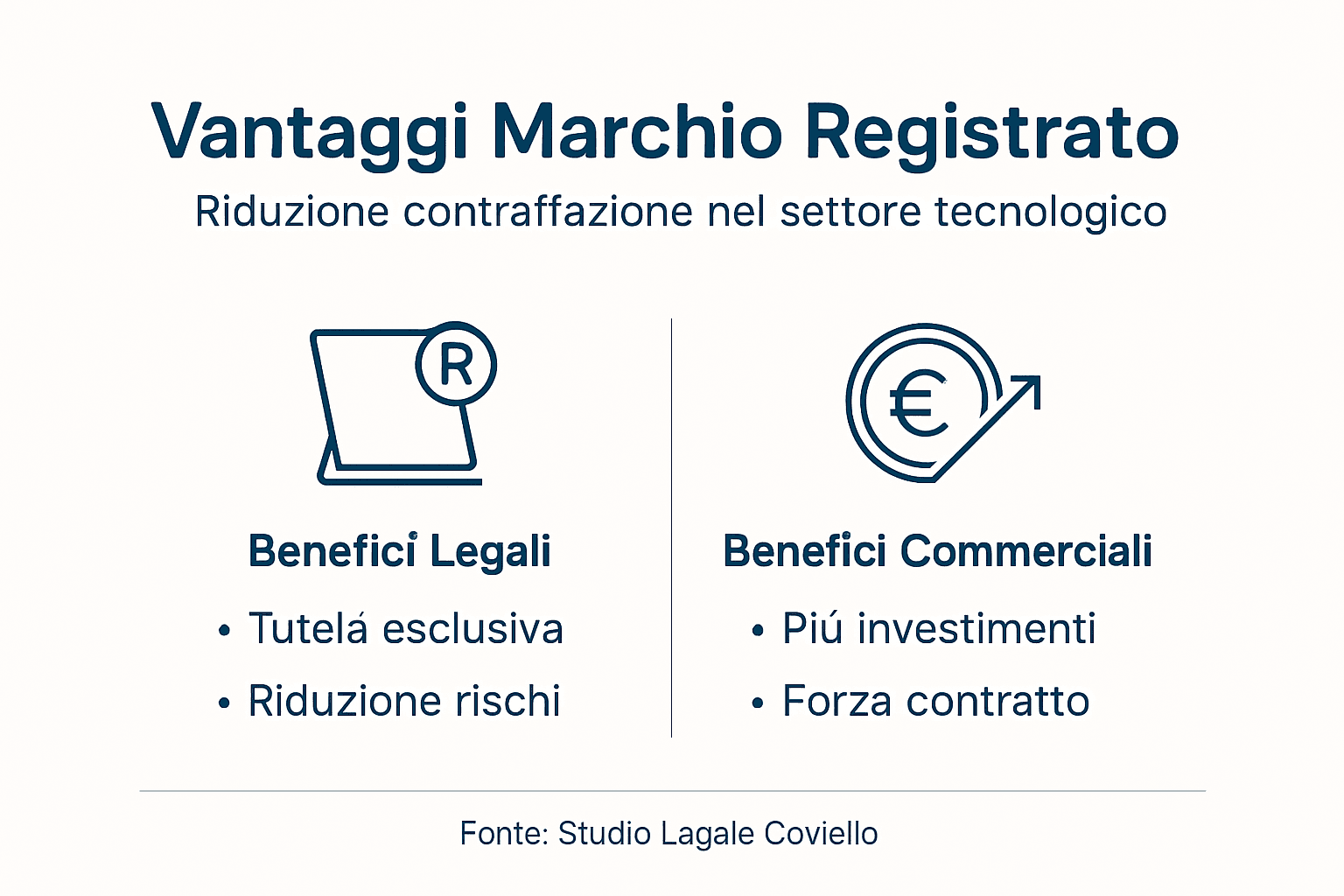 Infografica: tutti i vantaggi di avere un marchio registrato e come proteggerlo dai rischi