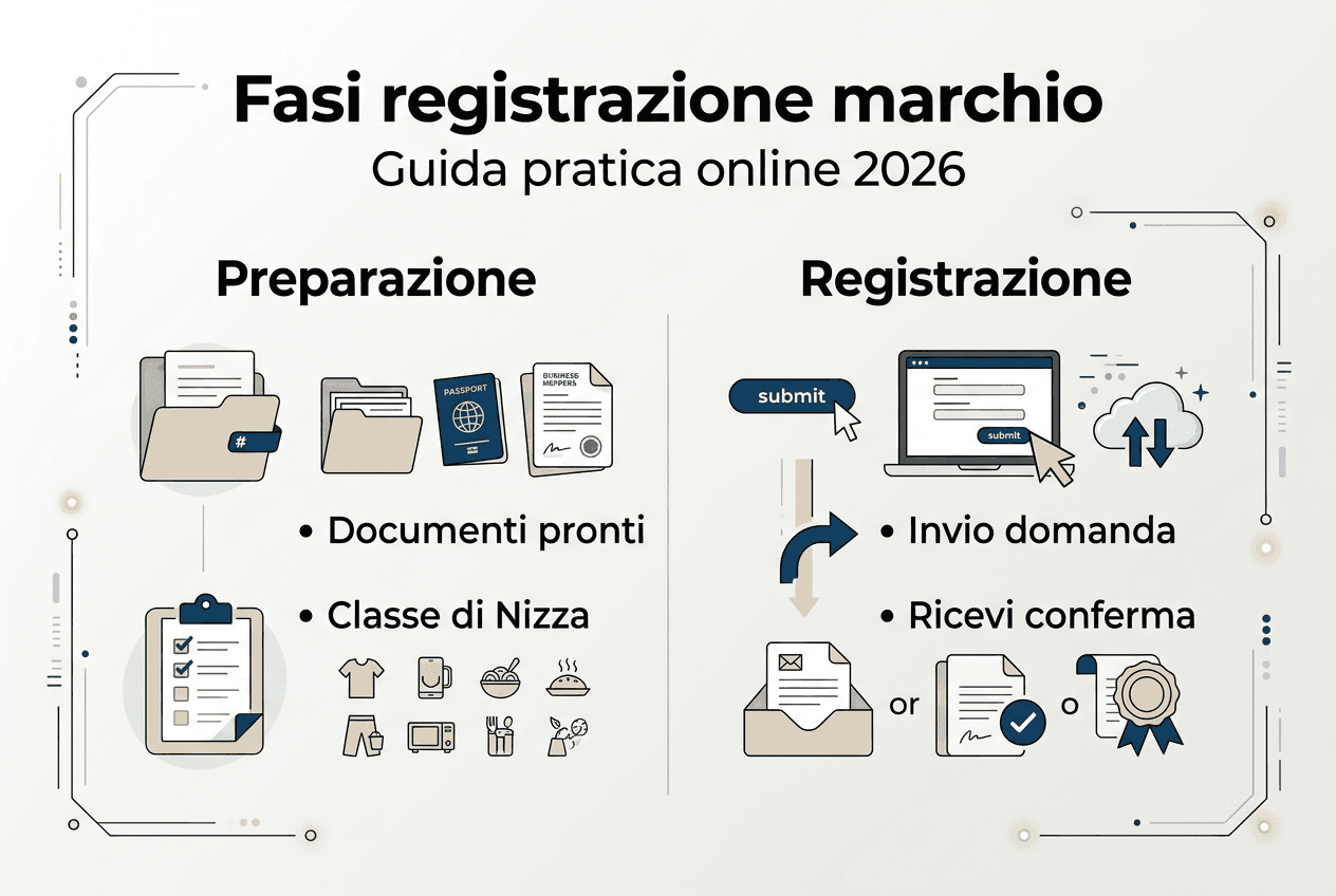 Infografica: tutti i passaggi fondamentali per registrare un marchio online