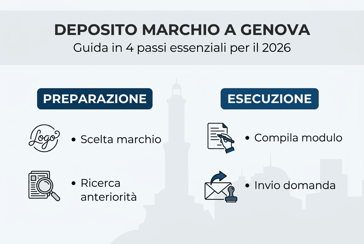 Infografica: le fasi per registrare un marchio a Genova
