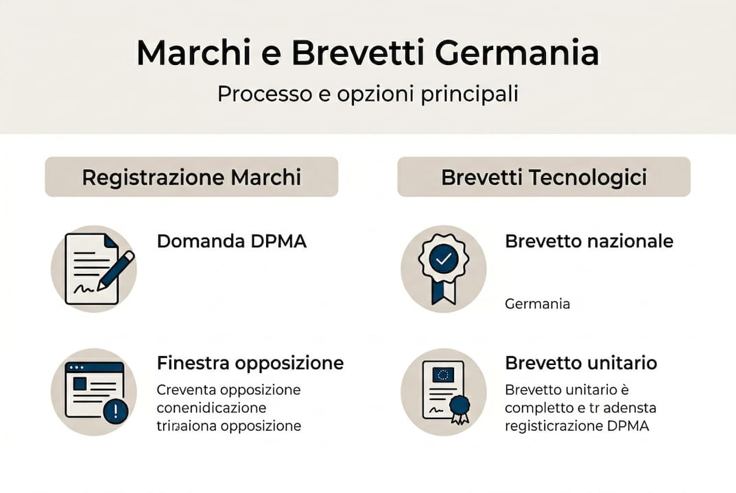 Infografica: come funziona la registrazione di marchi e brevetti in Germania